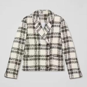 L.K. Bennett Clarisse Black And Birch Double Breasted Jacket